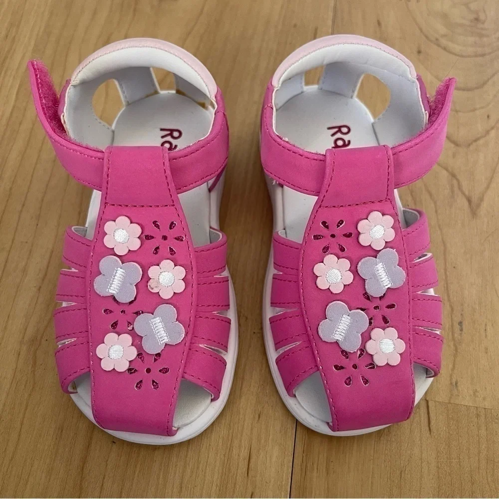 RACHEL Shoes Toddler Flower and Butterfly Sparkle Sandals, Nina Style